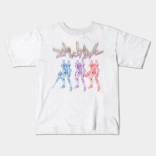 NERV Friends EVA 01 02 00 Kids T-Shirt